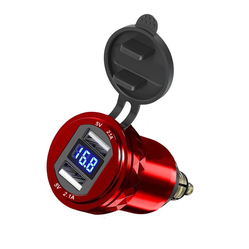 Bluejw PD 12V to 5V 4.2A Dual USB Car Charger, Waterproof DIN Socket Power Adapter for Triumph Tiger 800 XC & BMW R1200RT Motorcycle, Automobile Charger - Image 5